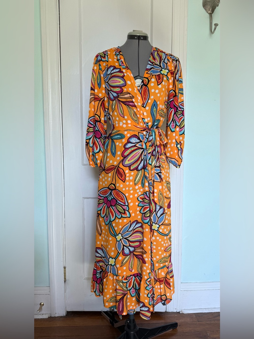 Tabitha Brown for Target Bright Floral Wrap Maxi Dress/coverup